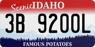 ID license plate 3B9200L