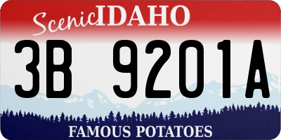 ID license plate 3B9201A