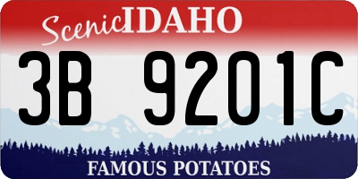 ID license plate 3B9201C