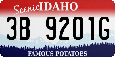 ID license plate 3B9201G