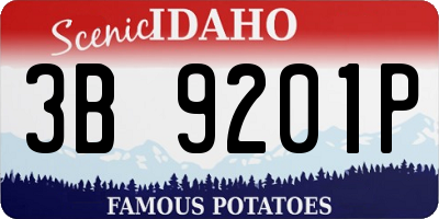 ID license plate 3B9201P