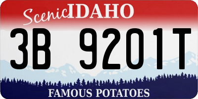 ID license plate 3B9201T