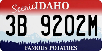 ID license plate 3B9202M