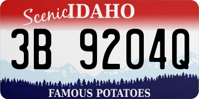 ID license plate 3B9204Q