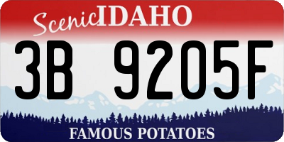 ID license plate 3B9205F