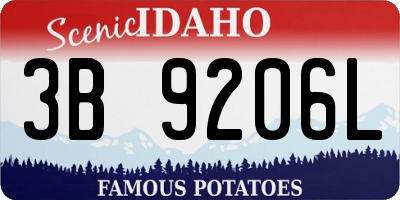 ID license plate 3B9206L