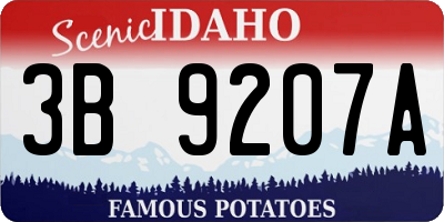ID license plate 3B9207A