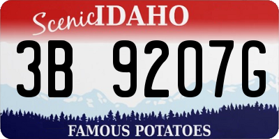 ID license plate 3B9207G