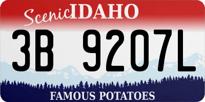 ID license plate 3B9207L