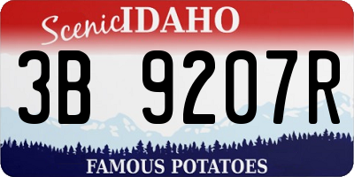 ID license plate 3B9207R
