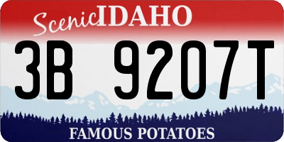 ID license plate 3B9207T
