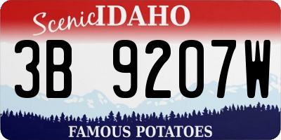 ID license plate 3B9207W