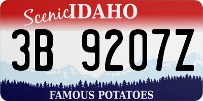ID license plate 3B9207Z