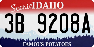 ID license plate 3B9208A