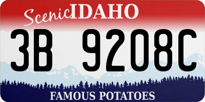 ID license plate 3B9208C