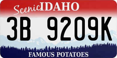 ID license plate 3B9209K