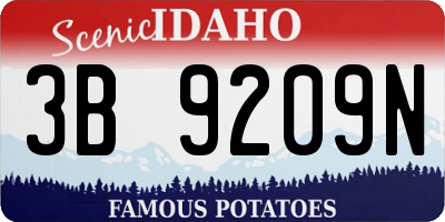 ID license plate 3B9209N