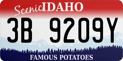 ID license plate 3B9209Y
