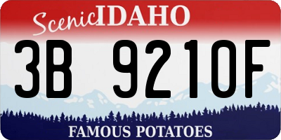 ID license plate 3B9210F