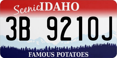 ID license plate 3B9210J