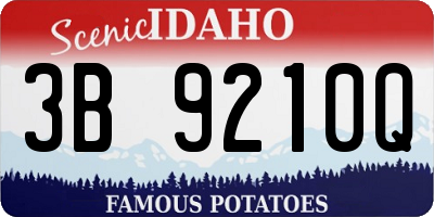 ID license plate 3B9210Q
