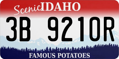 ID license plate 3B9210R