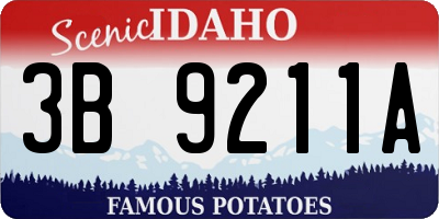 ID license plate 3B9211A