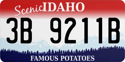 ID license plate 3B9211B