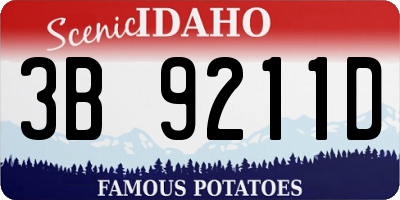 ID license plate 3B9211D