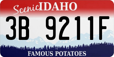 ID license plate 3B9211F