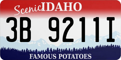 ID license plate 3B9211I