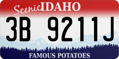 ID license plate 3B9211J