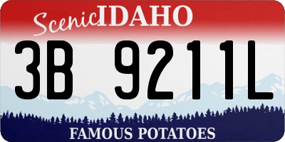 ID license plate 3B9211L