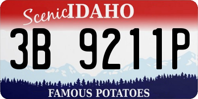 ID license plate 3B9211P