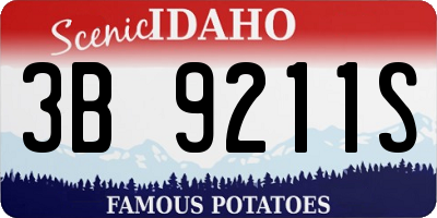 ID license plate 3B9211S