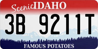 ID license plate 3B9211T