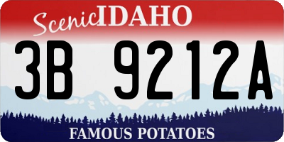 ID license plate 3B9212A