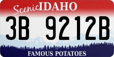 ID license plate 3B9212B