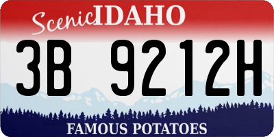 ID license plate 3B9212H
