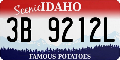 ID license plate 3B9212L