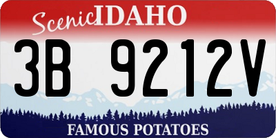 ID license plate 3B9212V