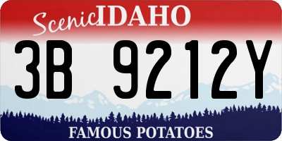 ID license plate 3B9212Y