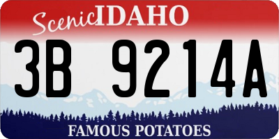 ID license plate 3B9214A