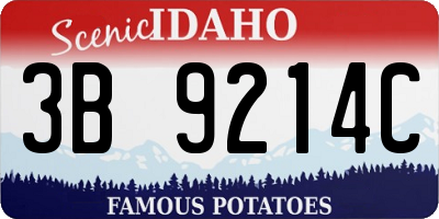 ID license plate 3B9214C