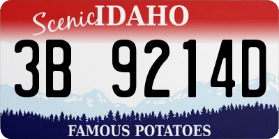 ID license plate 3B9214D