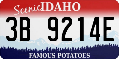 ID license plate 3B9214E