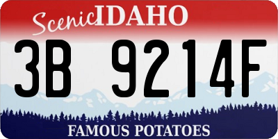 ID license plate 3B9214F
