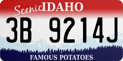 ID license plate 3B9214J