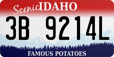 ID license plate 3B9214L