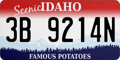 ID license plate 3B9214N